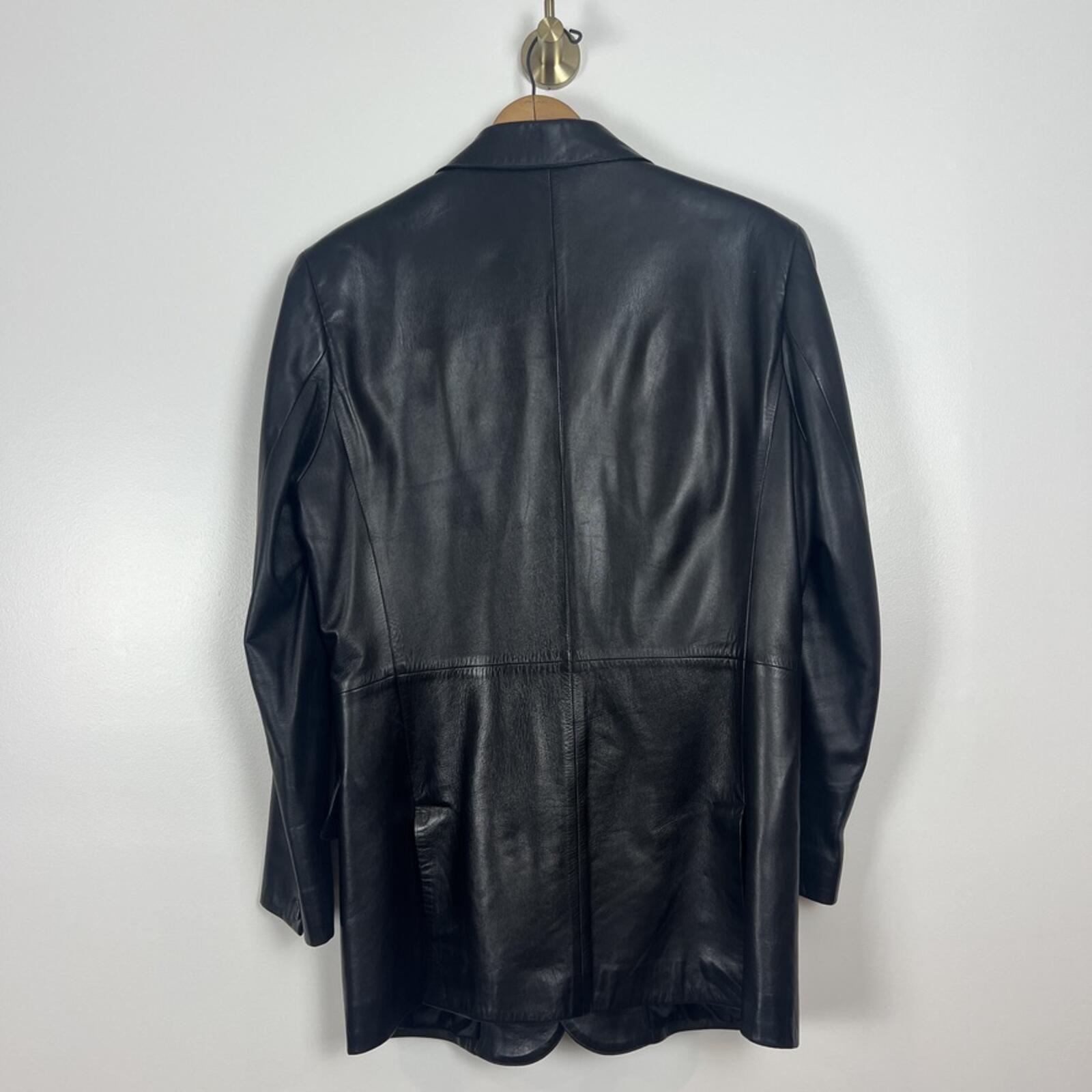 Seraphin Paris Black Leather Blazer Jacket Mens EU 48 / US 38 France Luxury Coat