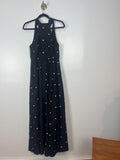 Free People Black Polka Dot Jumpsuit Halter Tie Back Wide Leg NWT Size 4