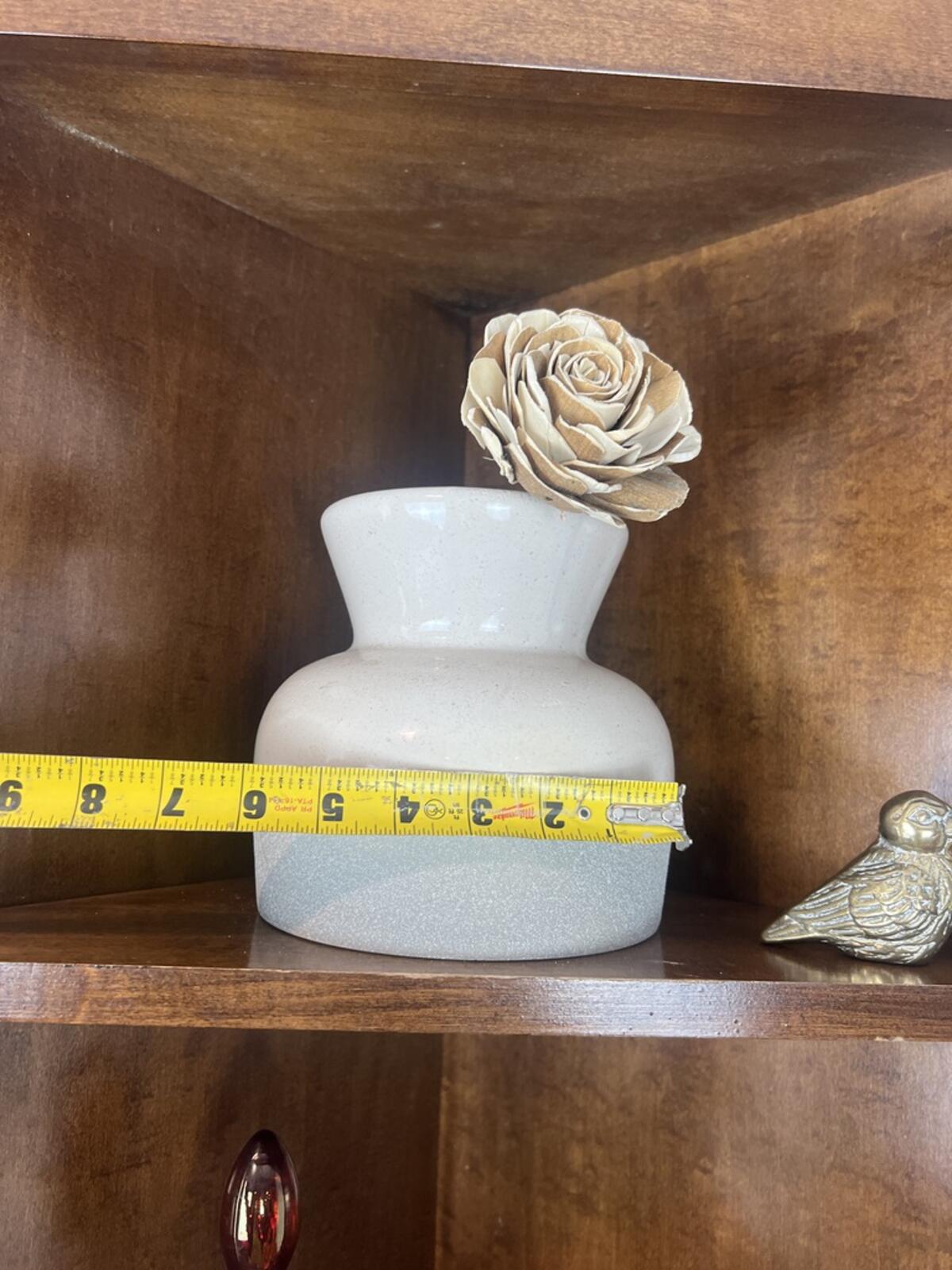 Modern Ceramic Vase Set Neutral Speckled Matte White Gray Boho Decor