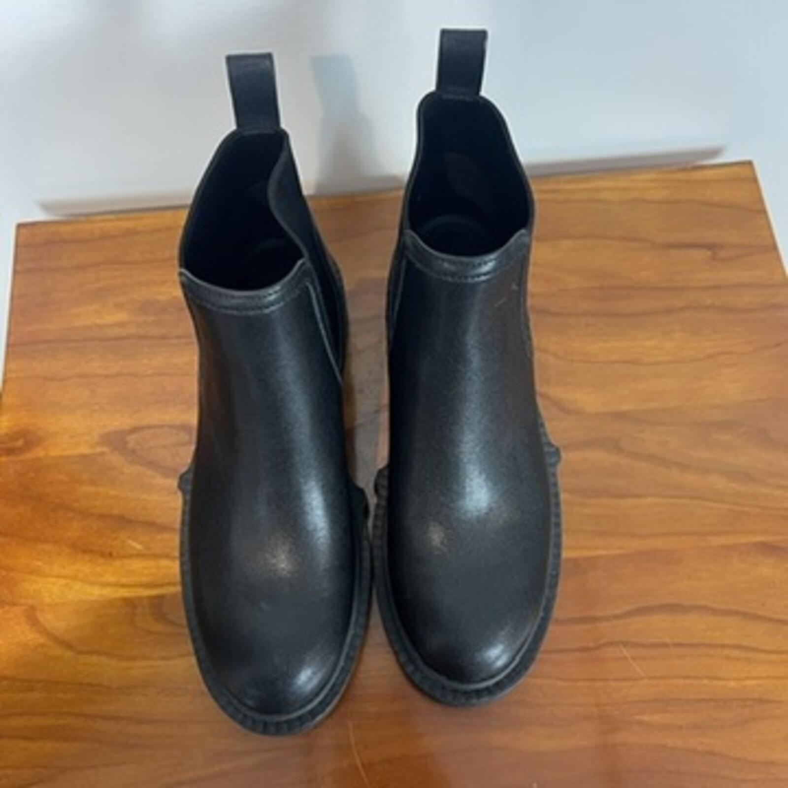 Coach Black Leather Chelsea Boots Lug Sole Ankle Boot Womens 5.5