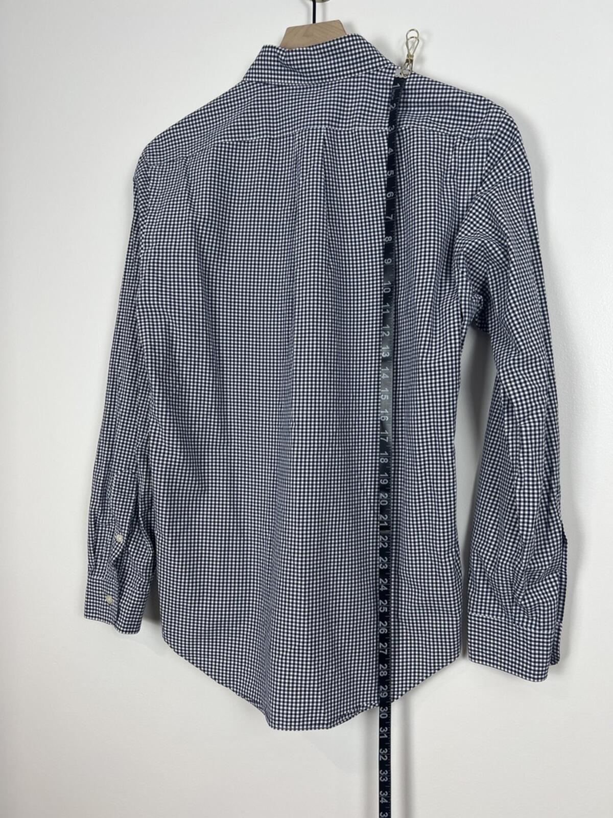 Ralph Lauren Blue Gingham Button Down Shirt Small Pony Logo Cotton Prep