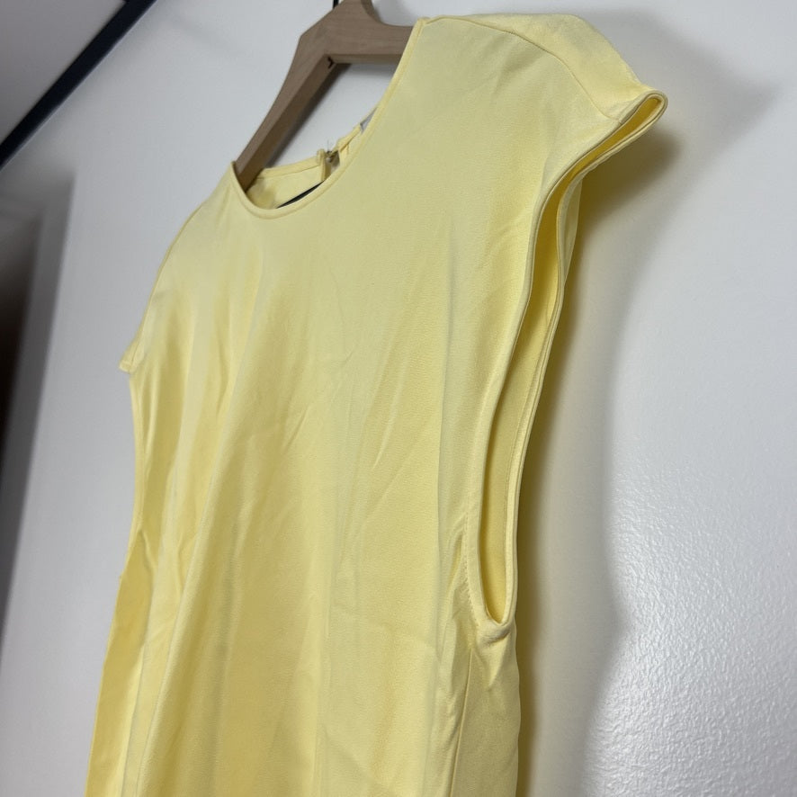Maeve Anthropologie Butter Yellow Blouse XL Cap Sleeve Keyhole Viscose