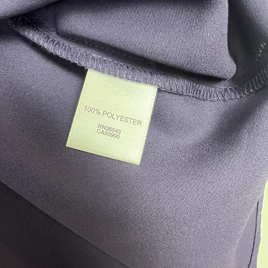 Van Heusen Blouse L Purple 3/4 Sleeve V Neck Button Career Top NWT