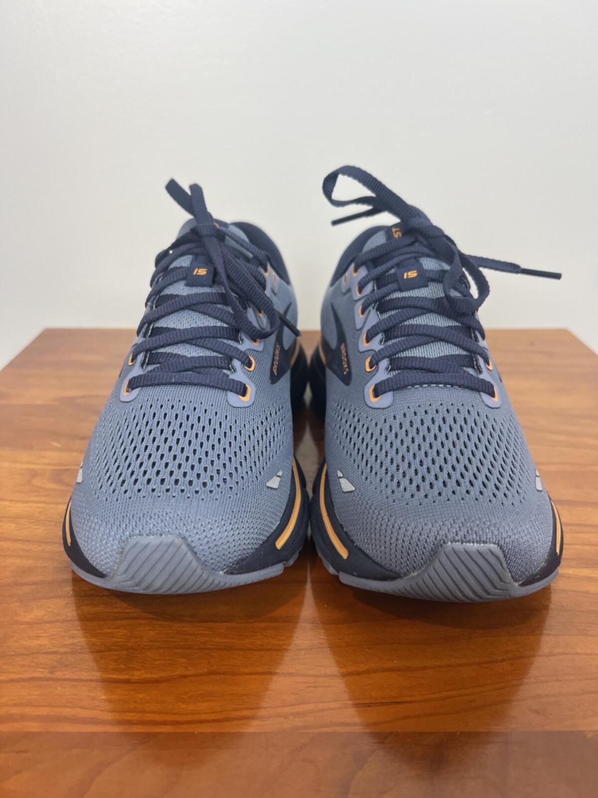 Brooks Ghost 15 Running Shoes Mens 7 Gray Blue Orange NWOT Try On Only