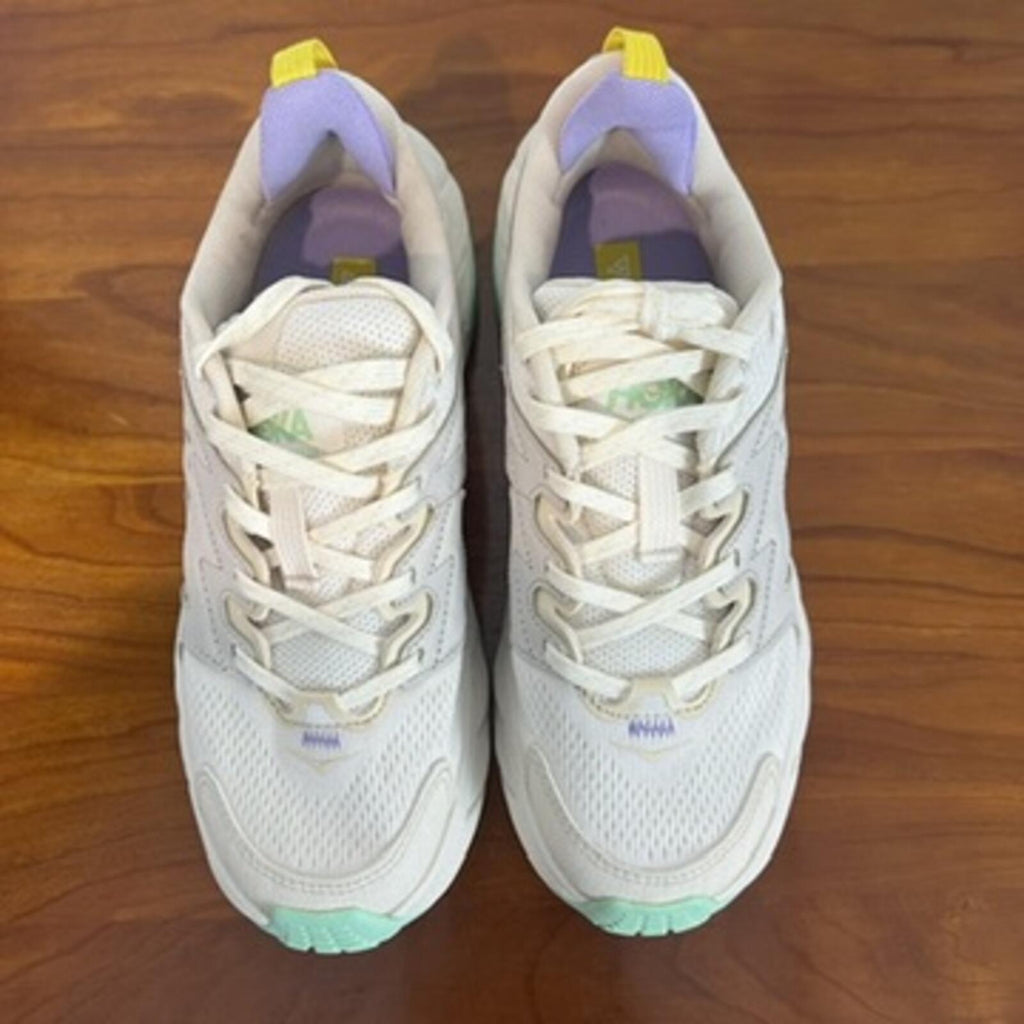 HOKA Anacapa Breeze Low Trail Shoes Cream Mint Womens 7 Hiking Sneakers