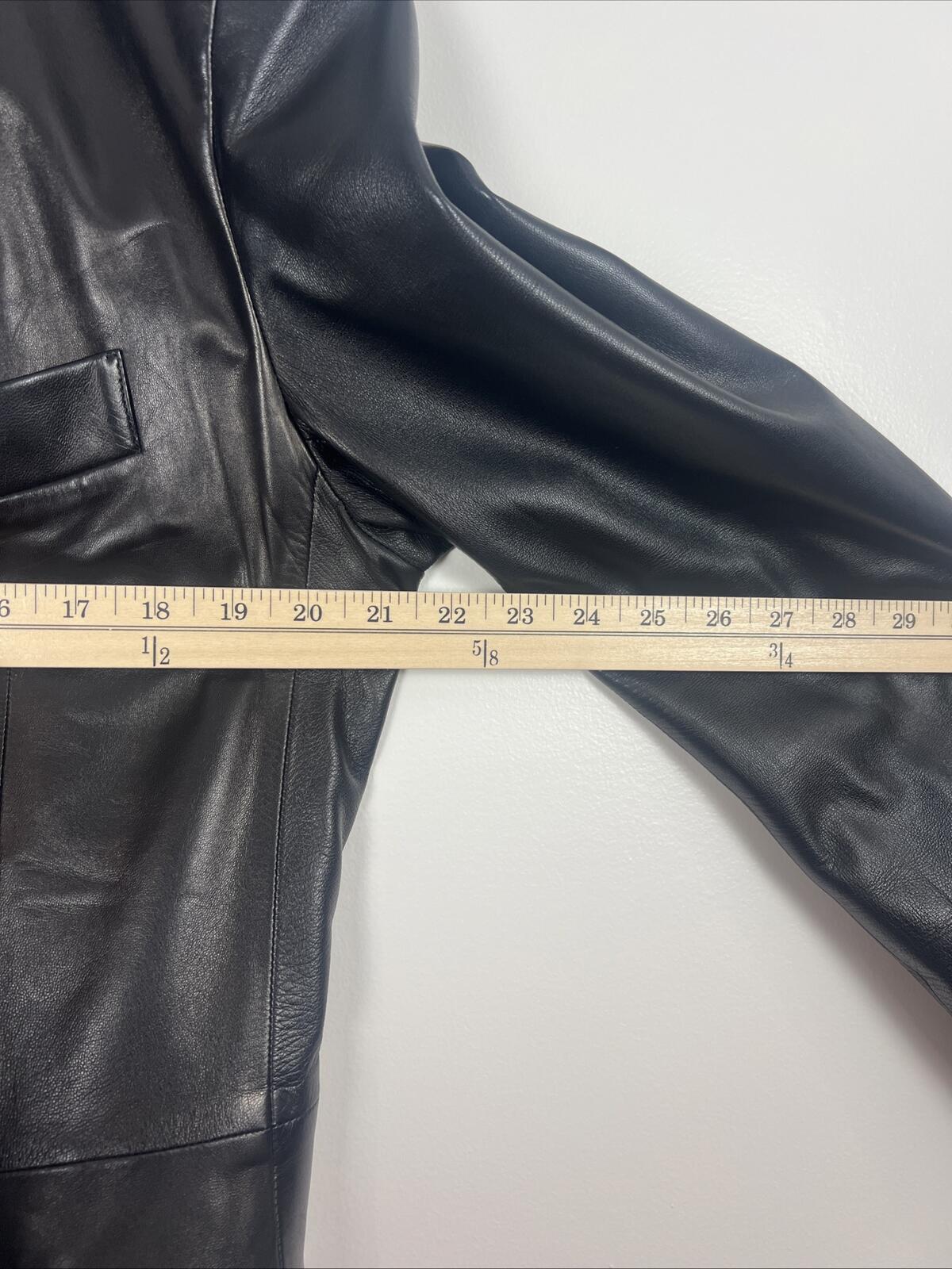 Seraphin Paris Black Leather Blazer Jacket Mens EU 48 / US 38 France Luxury Coat