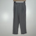 LILYSILK Silk Pants Womens 2 Gray Pleated High Rise Straight Leg Casual