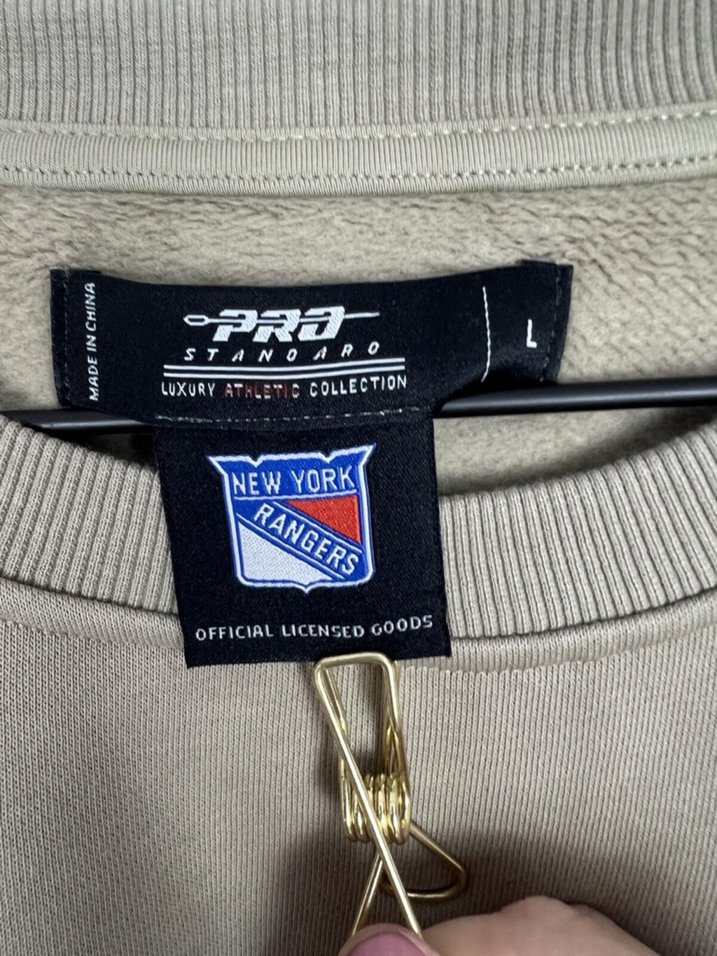 NWOT NY Rangers Pro Standard Cropped Crewneck Sweatshirt Beige L