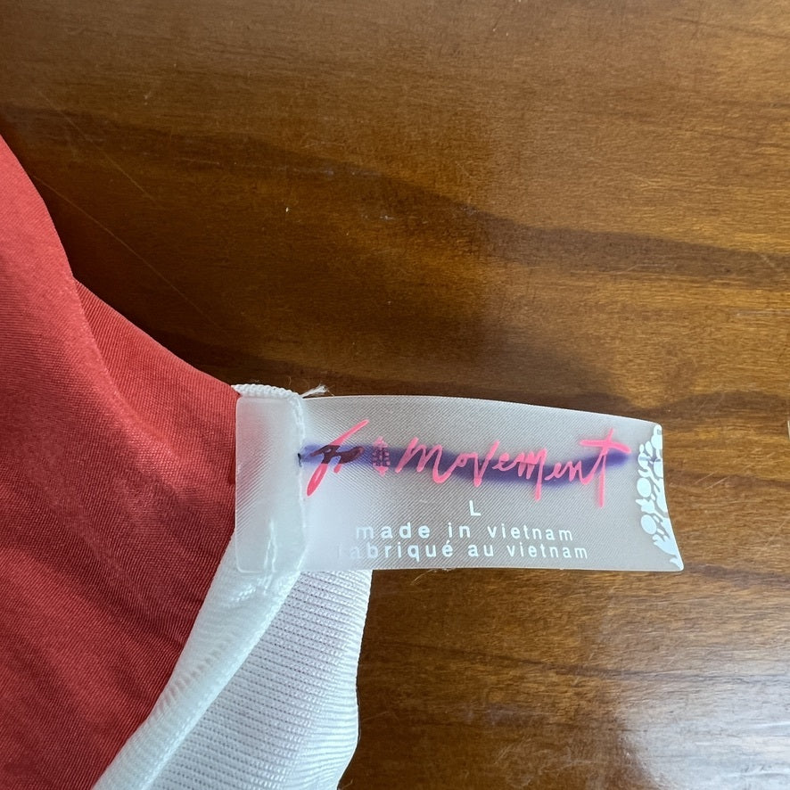 FP Movement The Way Home Red Running Shorts Smocked Waist Lightweight L - NWOT