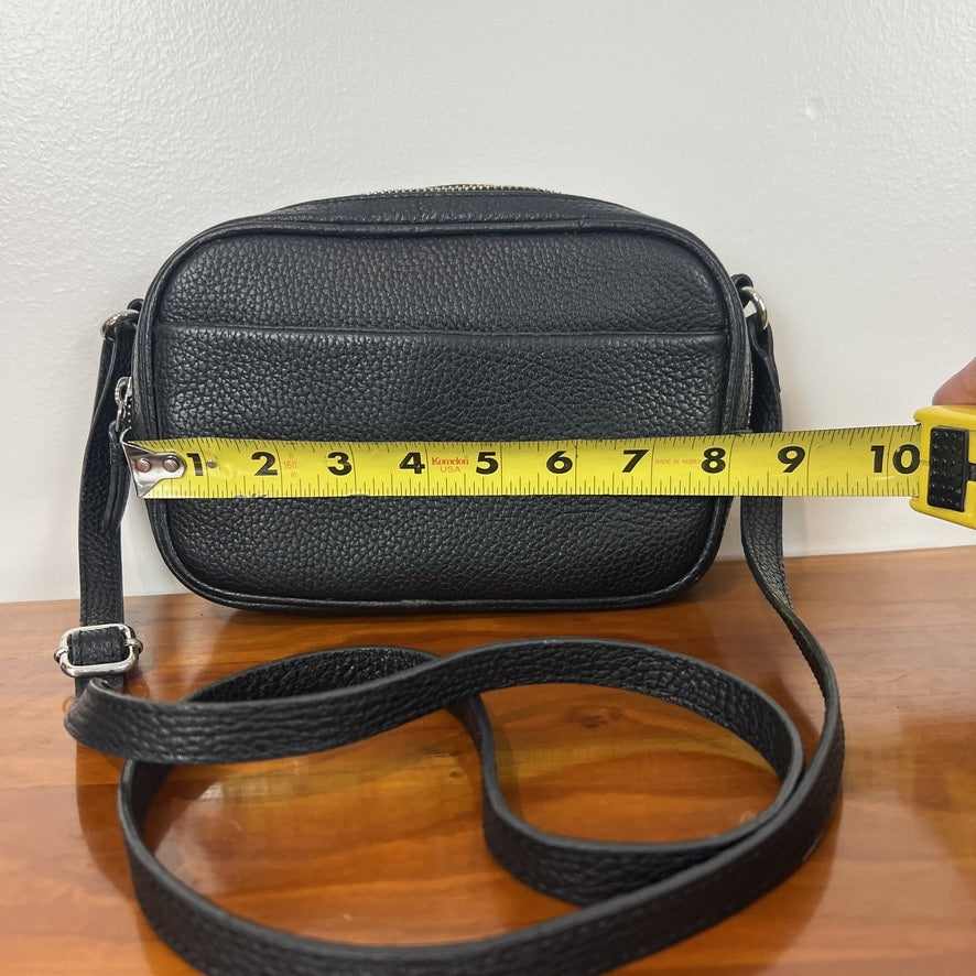 Corder London Black Pebbled Leather Crossbody Bag Adjustable Strap