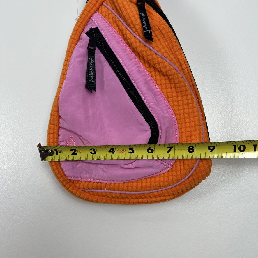 Free People Sling Bag Pink Orange Colorblock Crossbody Nylon Blend
