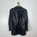 Seraphin Paris Black Leather Blazer Jacket Mens EU 48 / US 38 France Luxury Coat