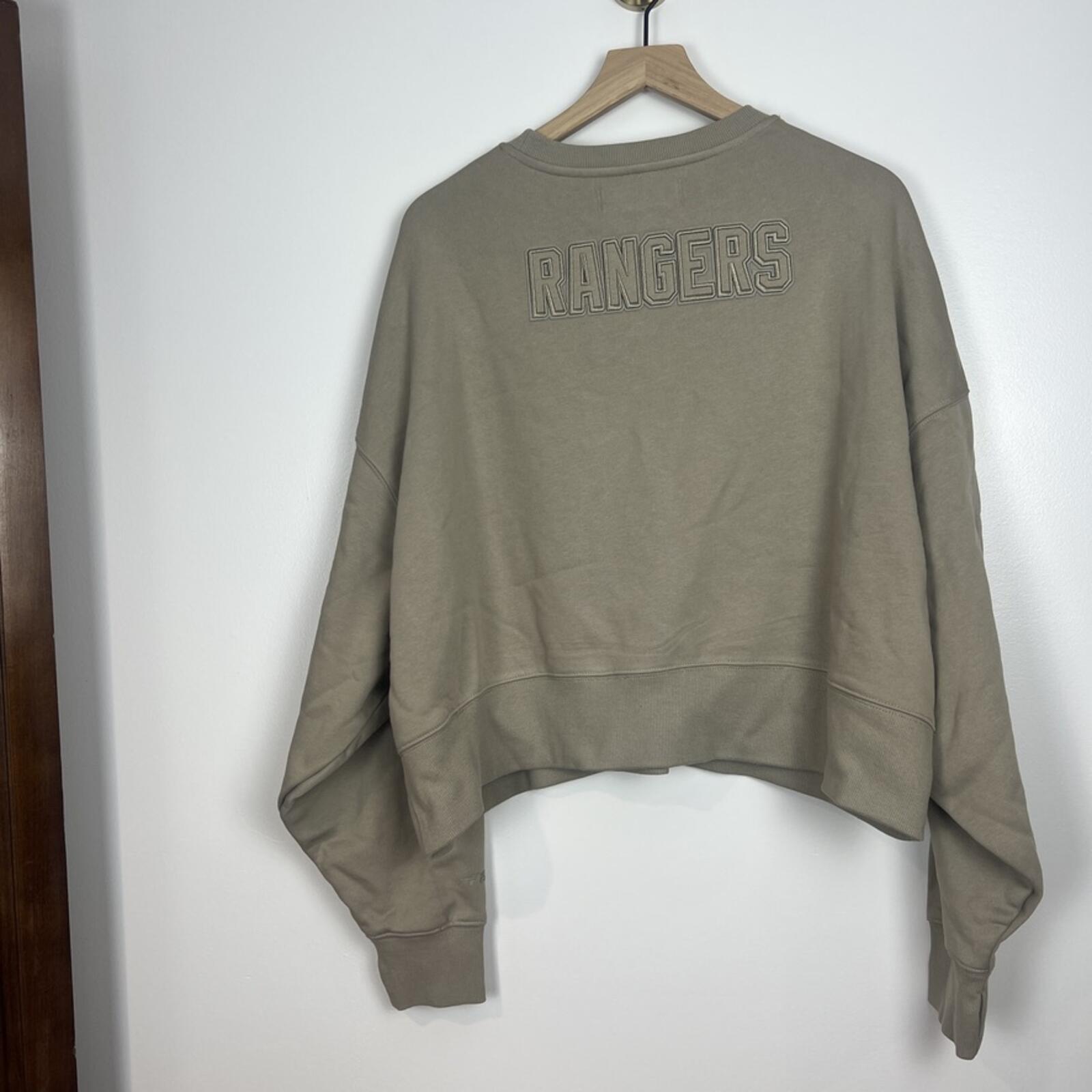 NWOT NY Rangers Pro Standard Cropped Crewneck Sweatshirt Beige L