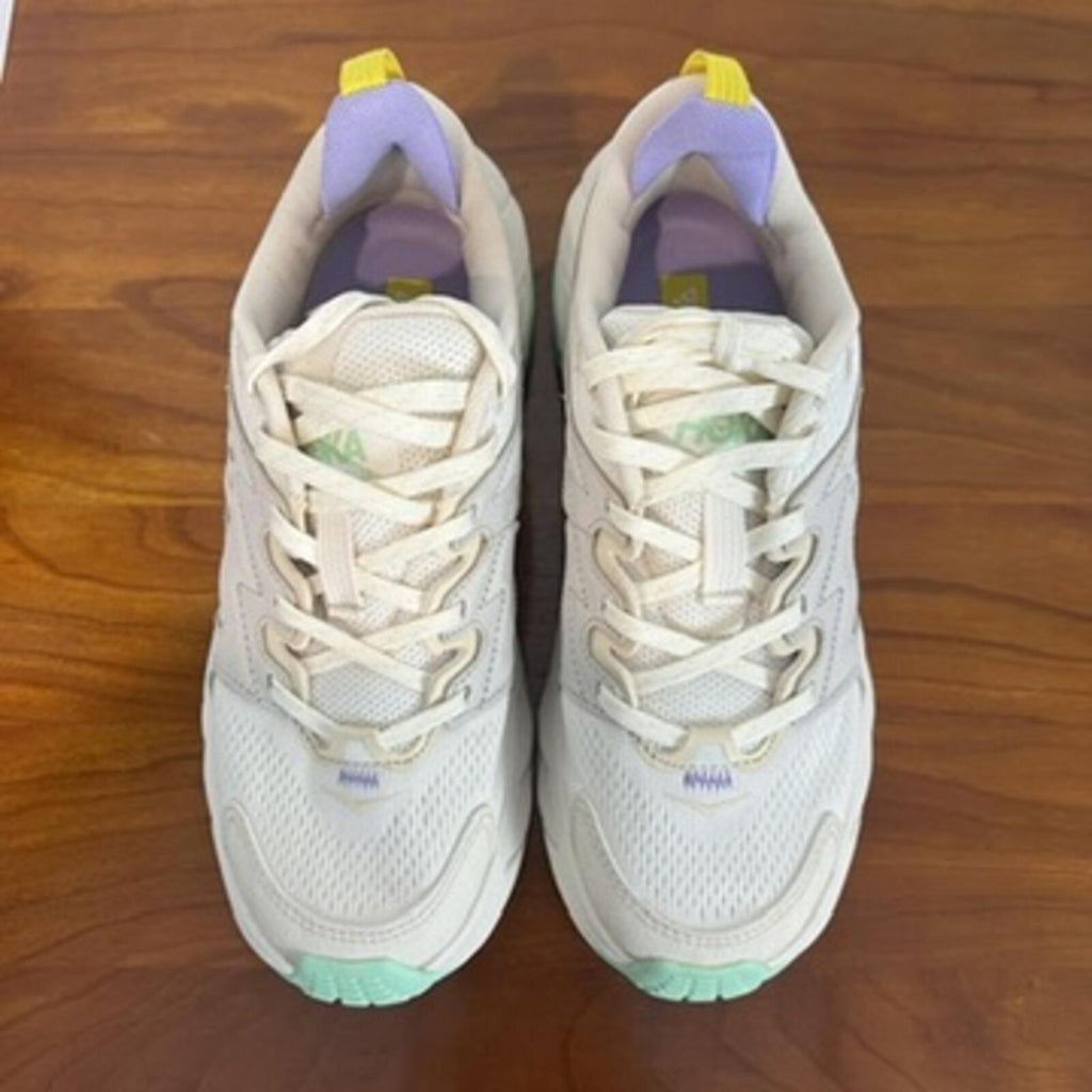 HOKA Anacapa Breeze Low Trail Shoes Cream Mint Womens 7 Hiking Sneakers