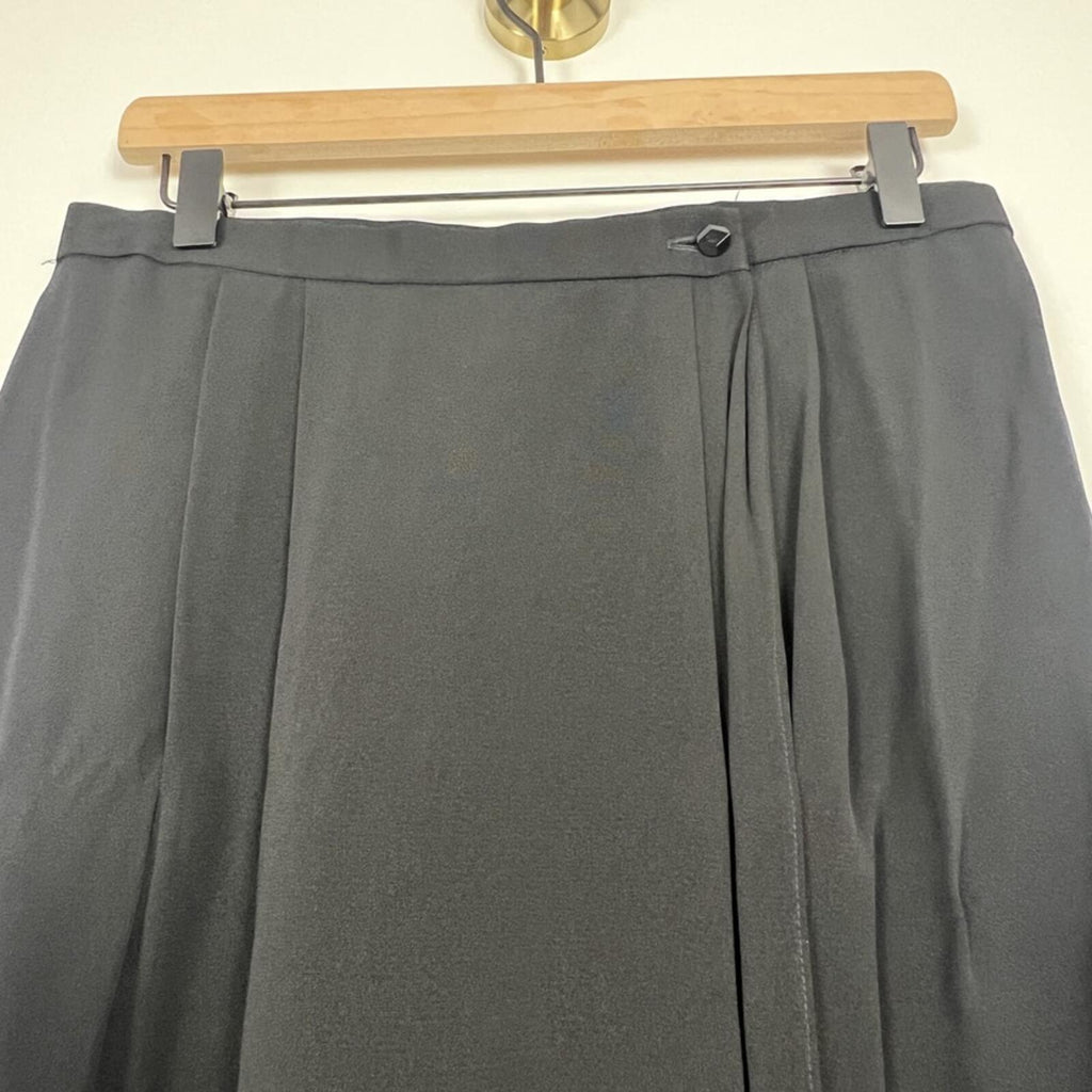 Vintage Black Wrap Skirt Womens 12 Union Tag Midi Career Classic USA