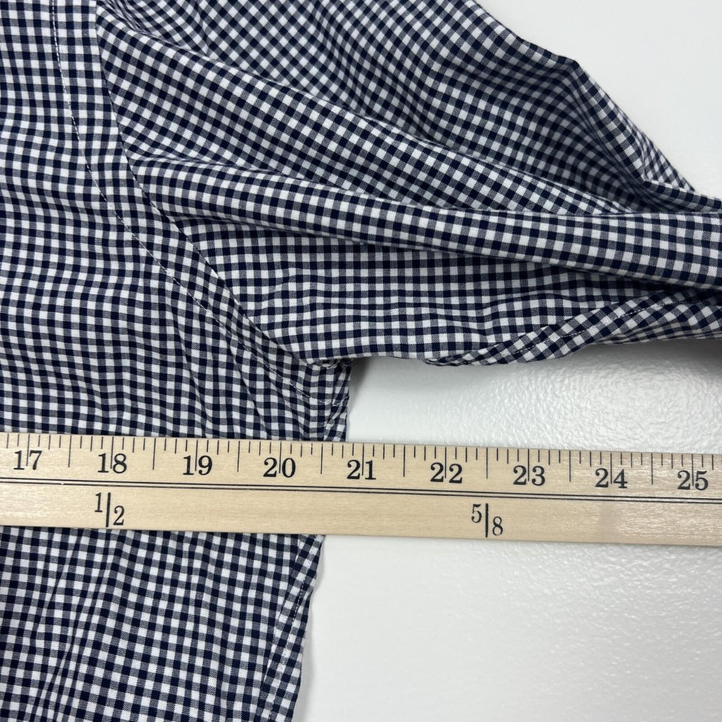 Ralph Lauren Blue Gingham Button Down Shirt Small Pony Logo Cotton Prep