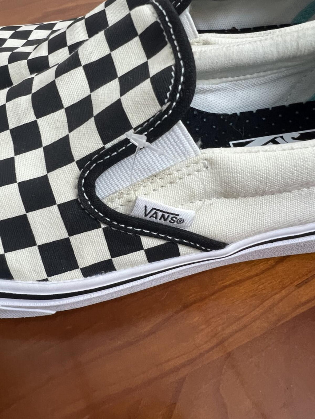 Vans Classic Slip-On Checkerboard Black White Sneakers Mens 8 / Womens 9.5