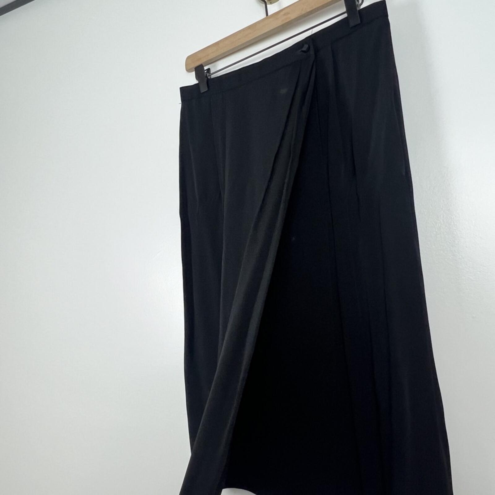 Vintage Black Wrap Skirt Womens 12 Union Tag Midi Career Classic USA