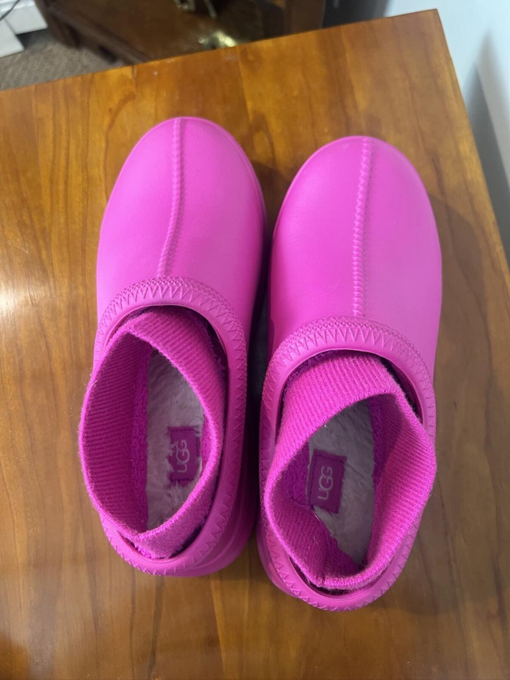 UGG Pink Waterproof Clog Boots Cozy Lined Slip On Shoes Size 8