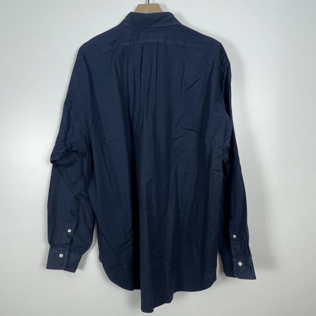 Ralph Lauren Shirt XL Navy Blue Button Down Oxford Pony Logo Mens Cotton