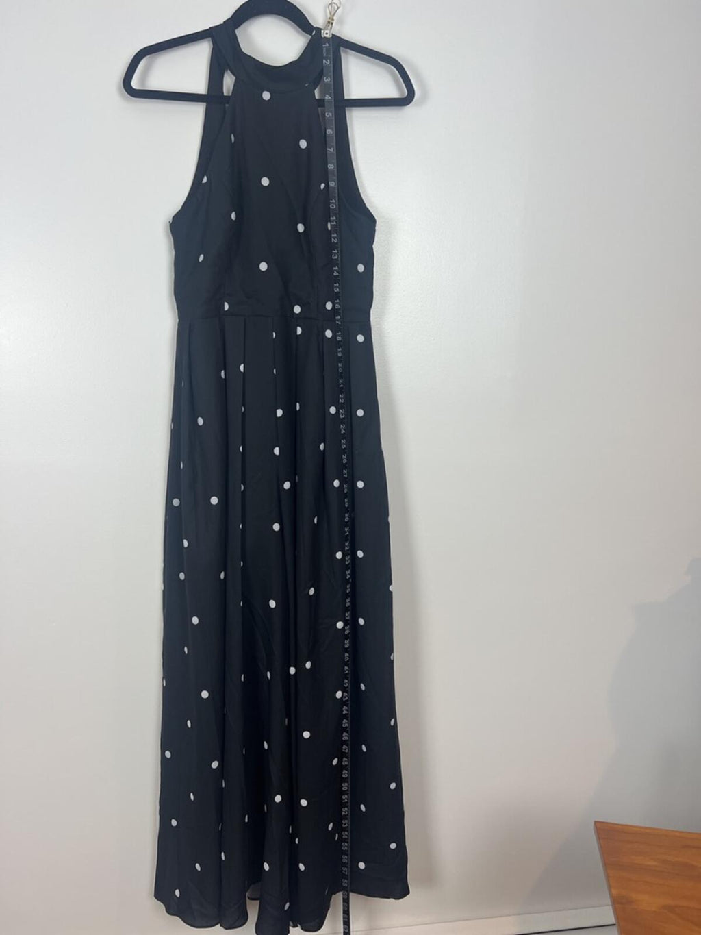 Free People Black Polka Dot Jumpsuit Halter Tie Back Wide Leg NWT Size 4