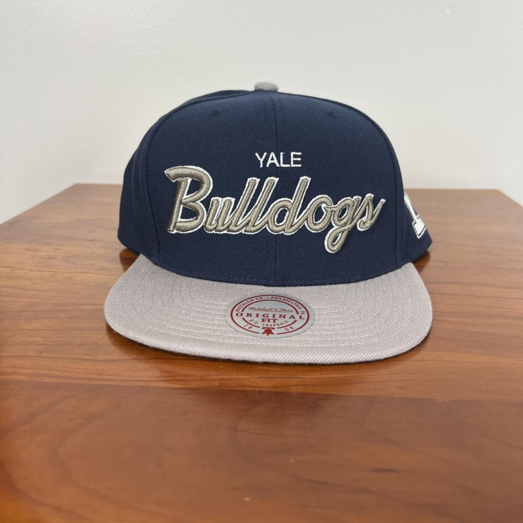Yale Bulldogs Snapback Hat Mitchell & Ness Navy Gray NWT NCAA Cap