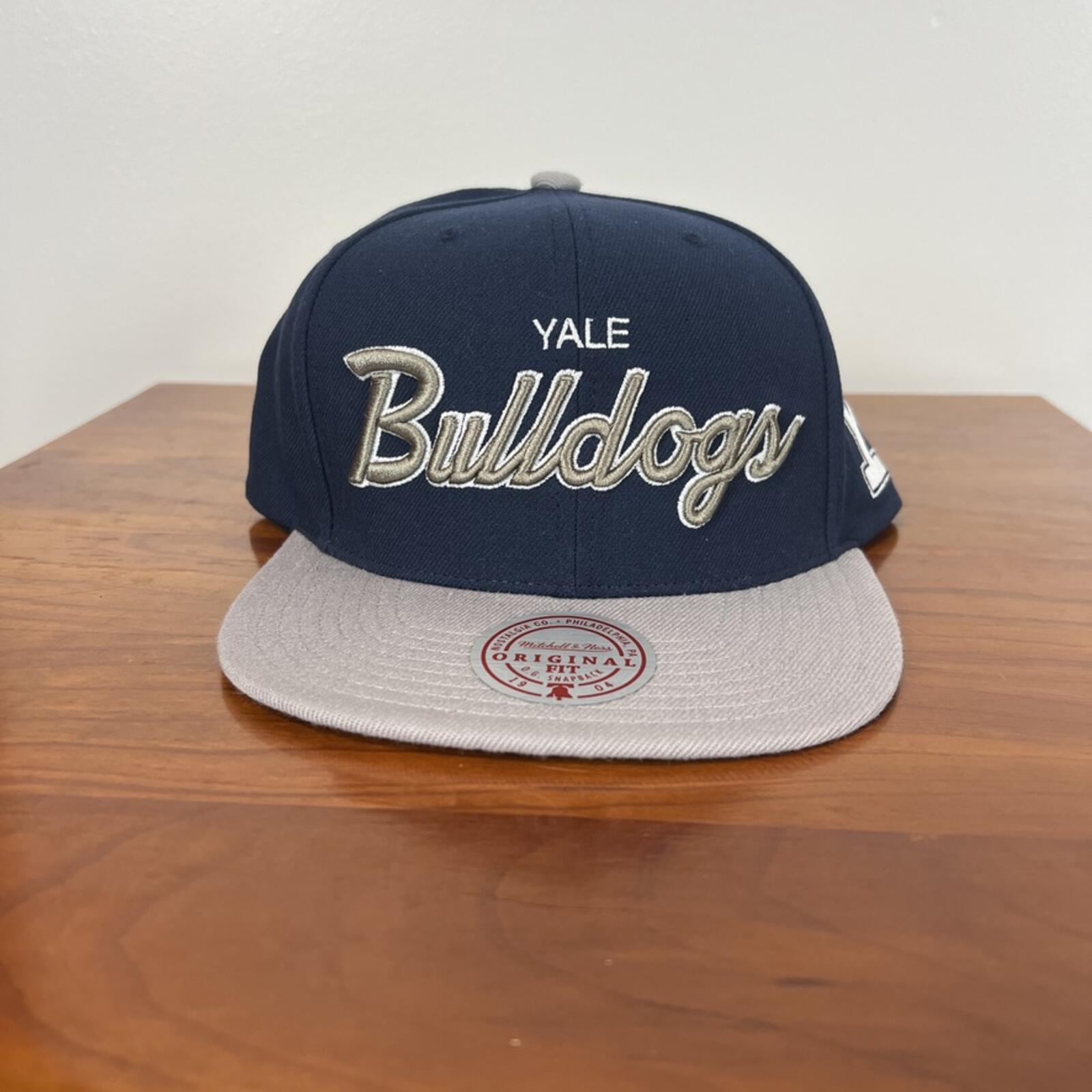 Yale Bulldogs Snapback Hat Mitchell & Ness Navy Gray NWT NCAA Cap
