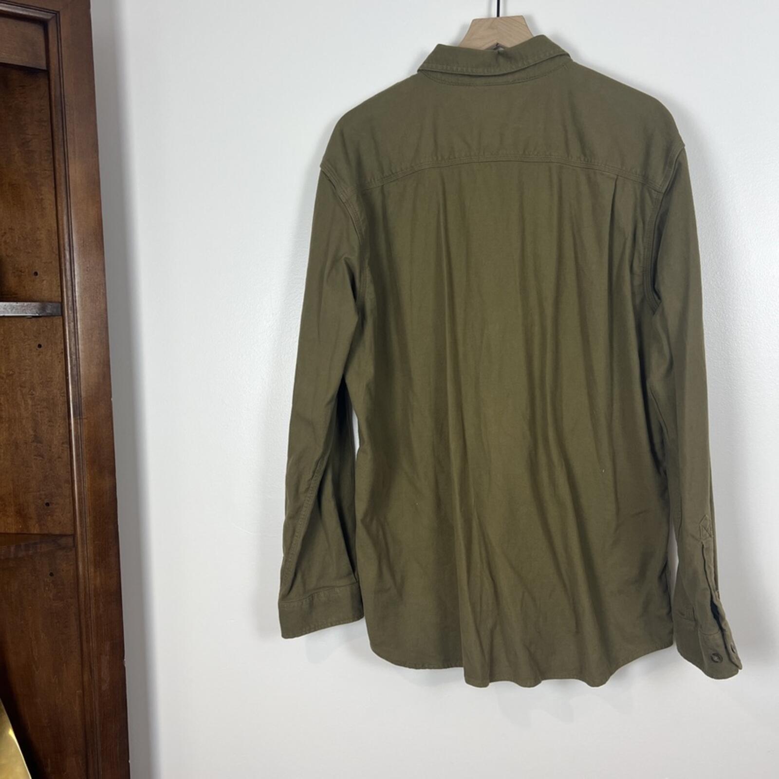 Carhartt Relaxed Fit Olive Button Down Shirt XL Workwear Cotton Utility