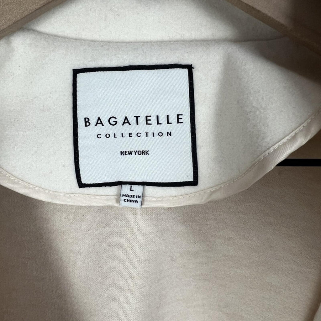 Bagatelle Cream Wool Blend Jacket Contrast Stitch Button Front Coat L