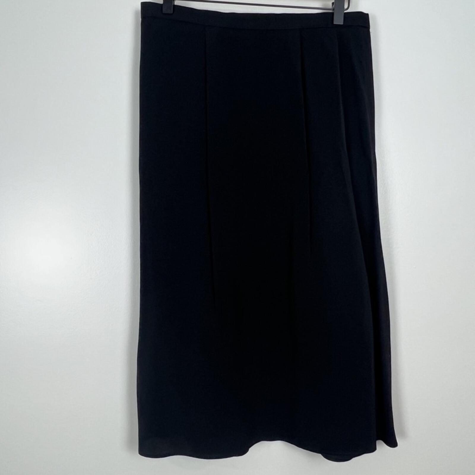 Vintage Black Wrap Skirt Womens 12 Union Tag Midi Career Classic USA