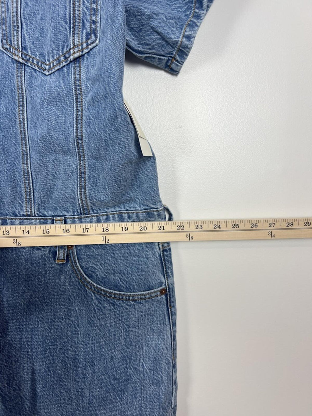 Abercrombie Denim Jumpsuit Short Sleeve Utility Wide Leg NWT XLP