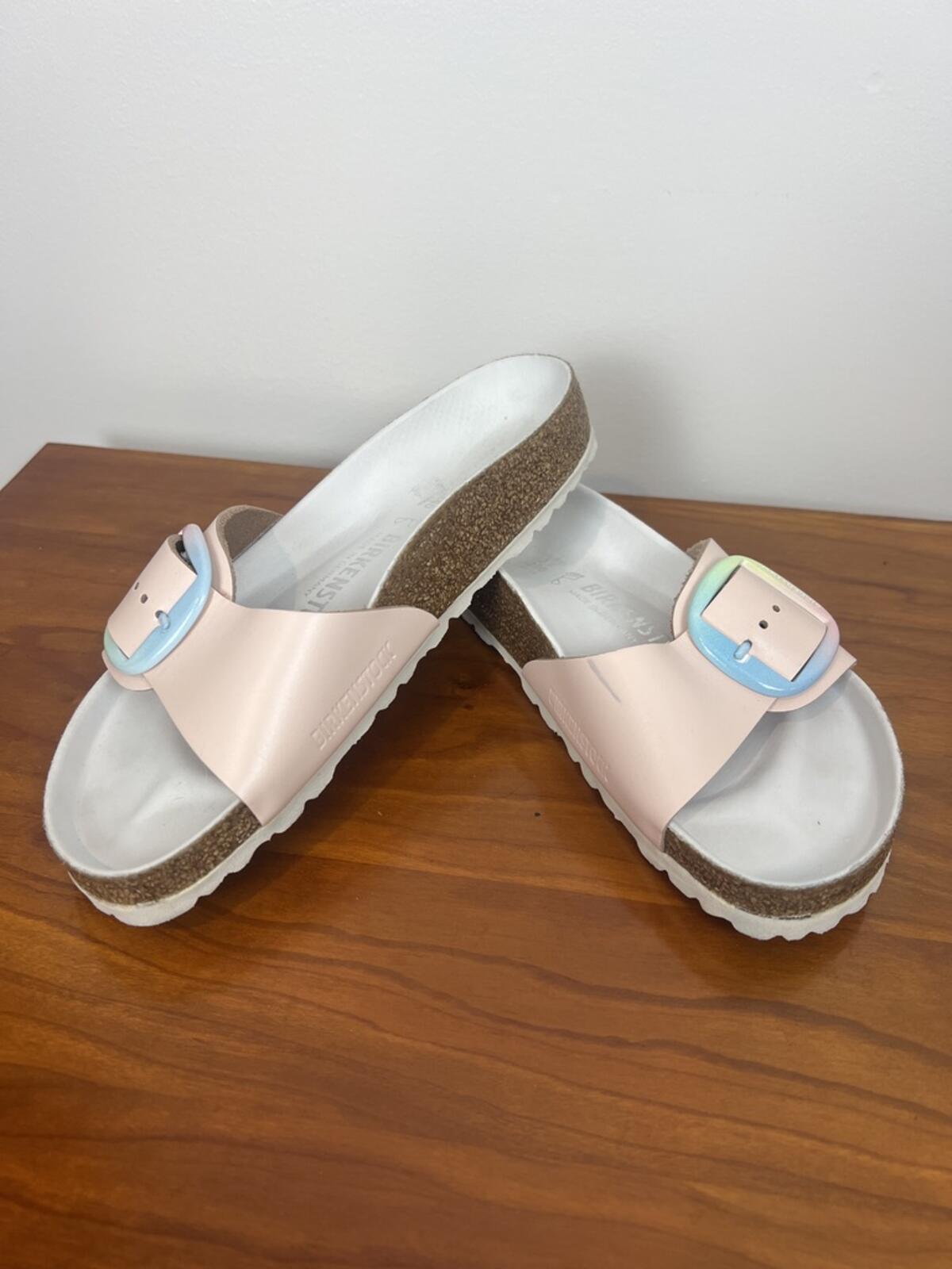 Birkenstock Madrid Sandals EU 37 US 6 - 6 1/2 Blush Pink Pastel Buckle Slide