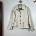 Bagatelle Cream Wool Blend Jacket Contrast Stitch Button Front Coat L