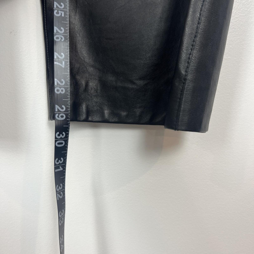 Gucci Black Leather Pants Womens 42 Straight Leg High Rise Italy Luxe
