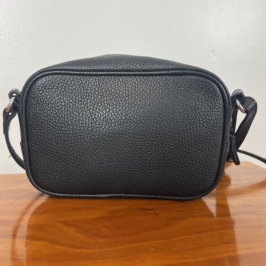 Corder London Black Pebbled Leather Crossbody Bag Adjustable Strap