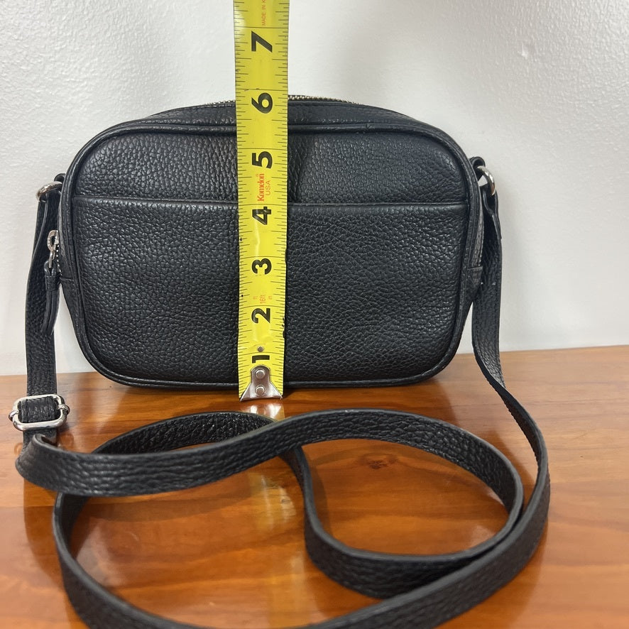 Corder London Black Pebbled Leather Crossbody Bag Adjustable Strap