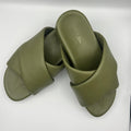 Seychelles Olive Green Slide Sandals Padded Cross Strap Size 9 NWOT