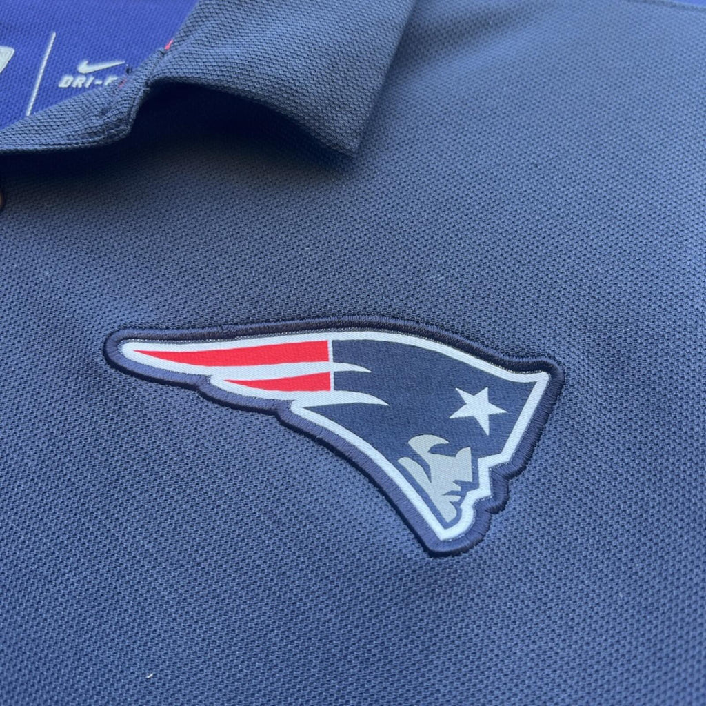 Nike Dri-FIT New England Patriots Polo Shirt Mens M Navy NFL Training