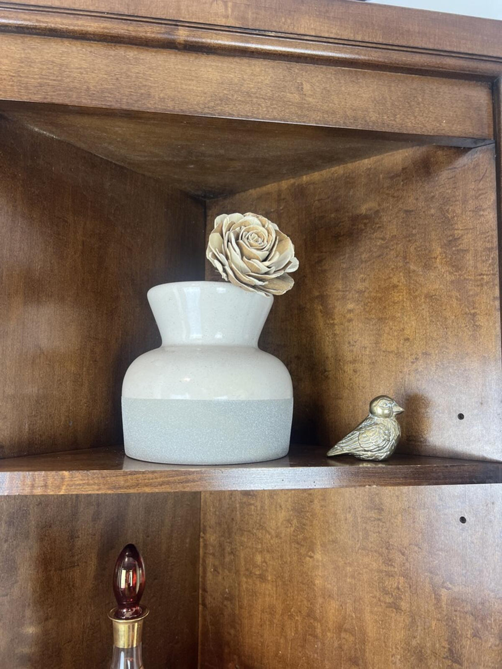 Modern Ceramic Vase Set Neutral Speckled Matte White Gray Boho Decor