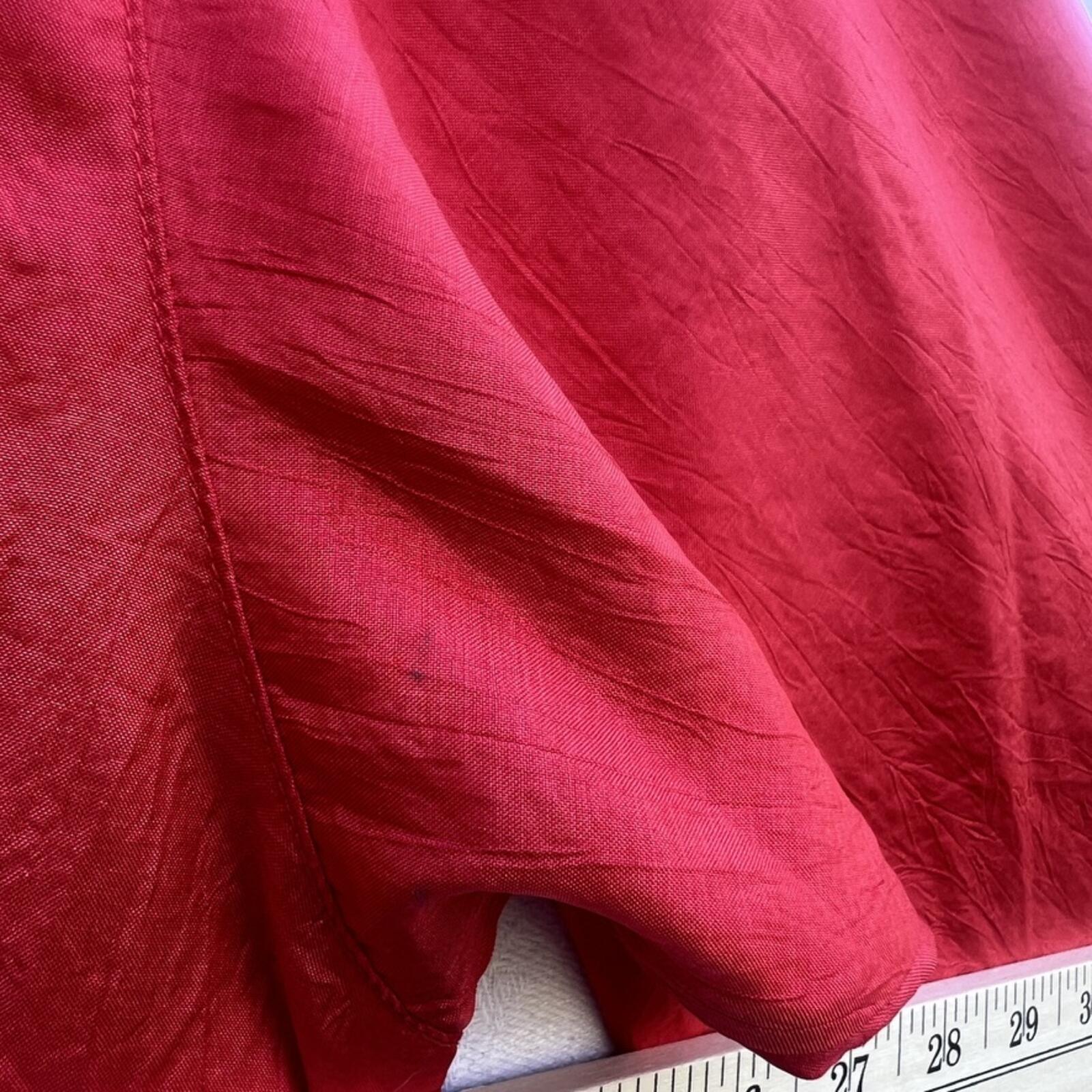 Vintage Diane Von Furstenberg Red Blouse Size L Oversized Button Up