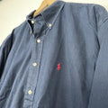 Ralph Lauren Shirt XL Navy Blue Button Down Oxford Pony Logo Mens Cotton