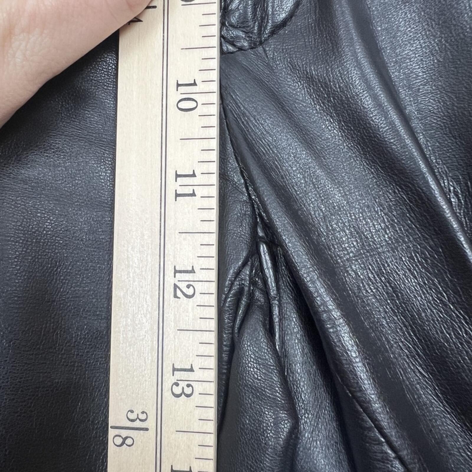 Vintage Black Leather Straight Leg Pants Womens 32x30 High Rise Soft Leather