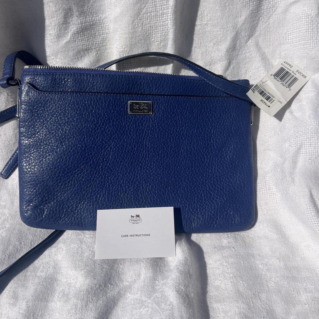 NWT Coach Madison East West Swingpack Blue Crossbody F49992 No Tag