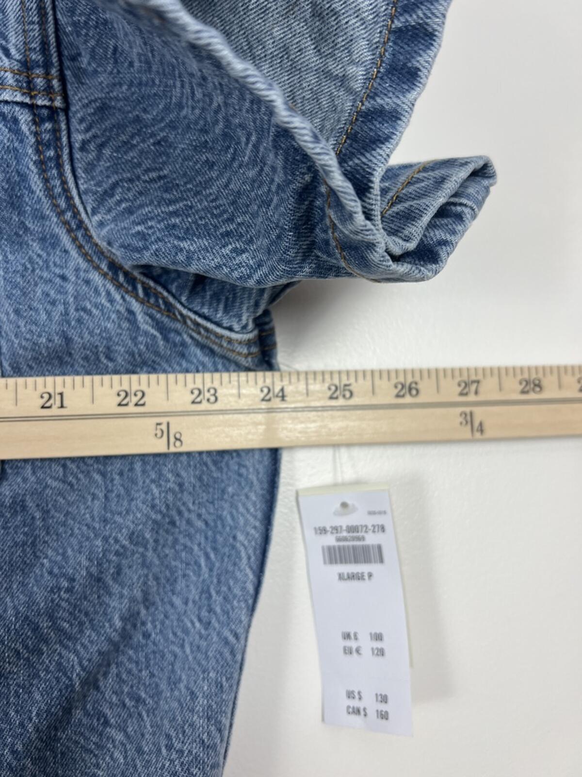 Abercrombie Denim Jumpsuit Short Sleeve Utility Wide Leg NWT XLP