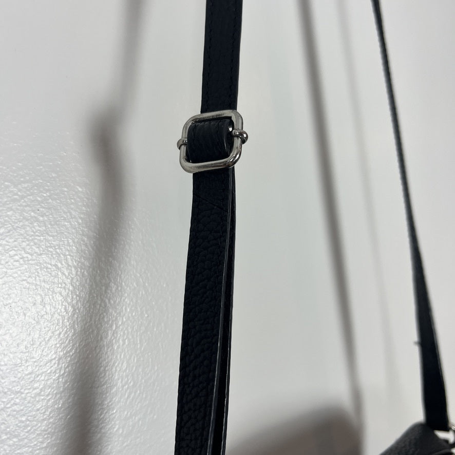 Corder London Black Pebbled Leather Crossbody Bag Adjustable Strap