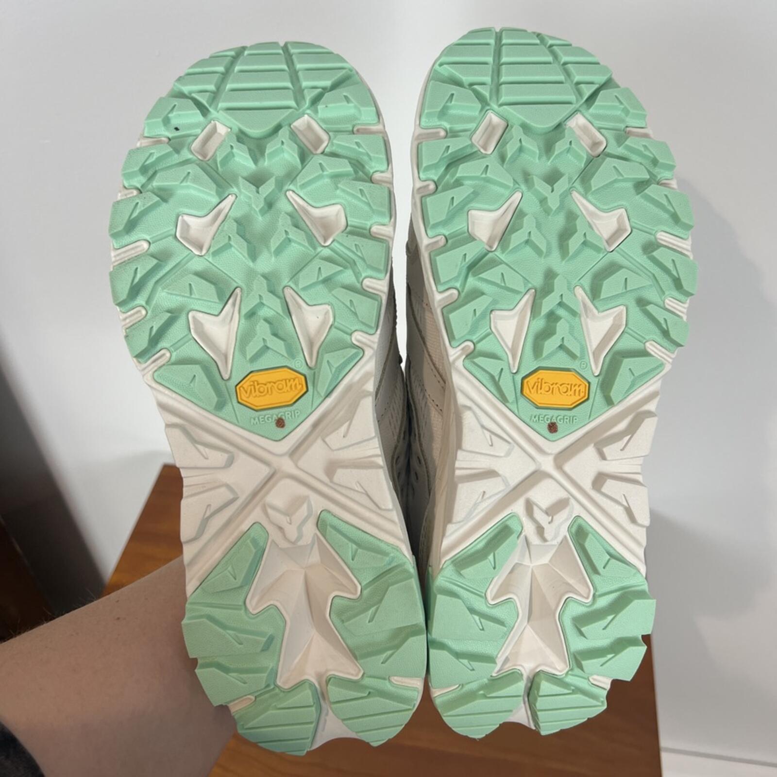 HOKA Anacapa Breeze Low Trail Shoes Cream Mint Womens 7 Hiking Sneakers