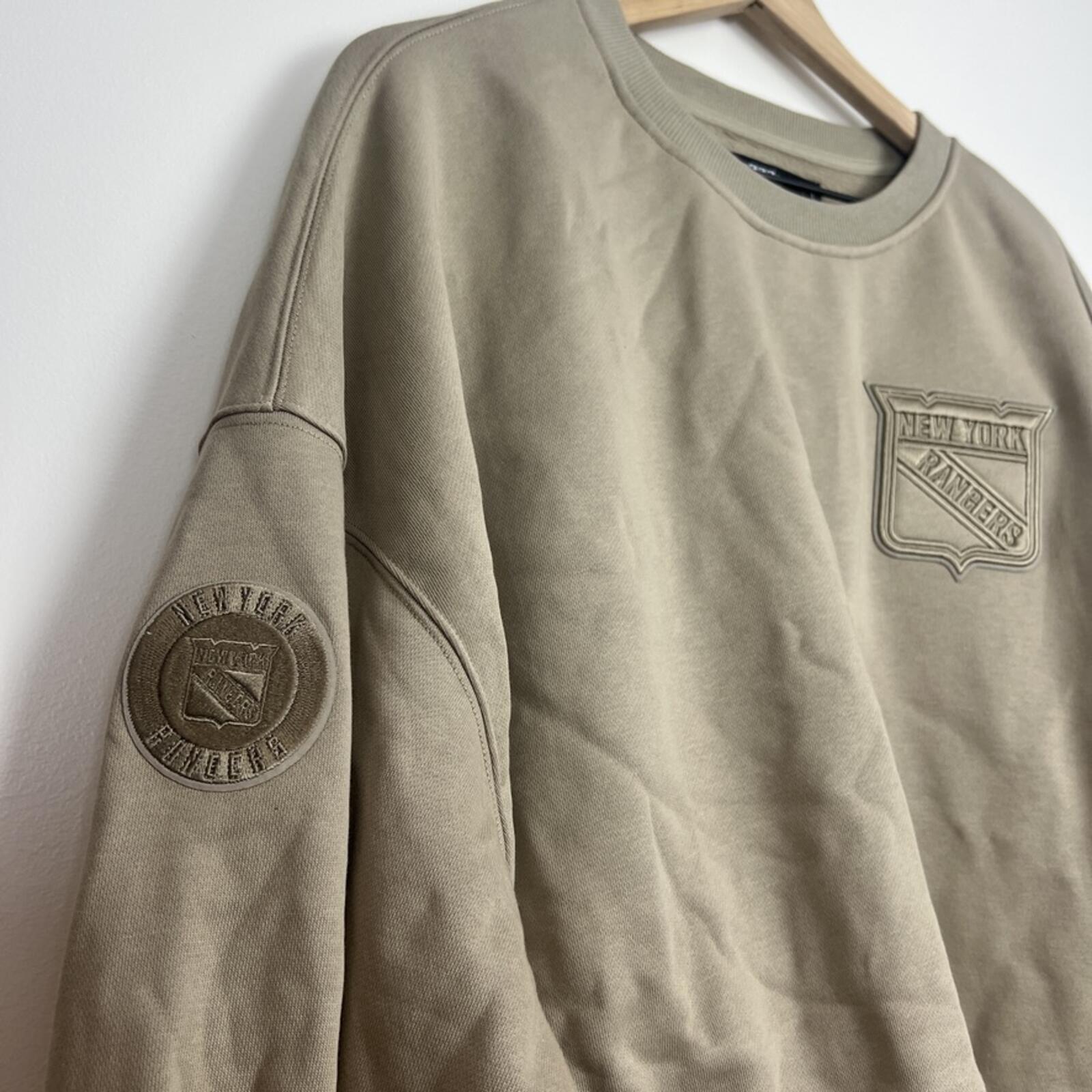 NWOT NY Rangers Pro Standard Cropped Crewneck Sweatshirt Beige L