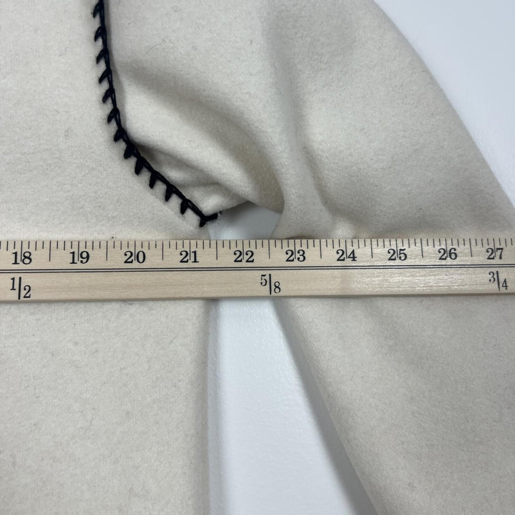 Bagatelle Cream Wool Blend Jacket Contrast Stitch Button Front Coat L