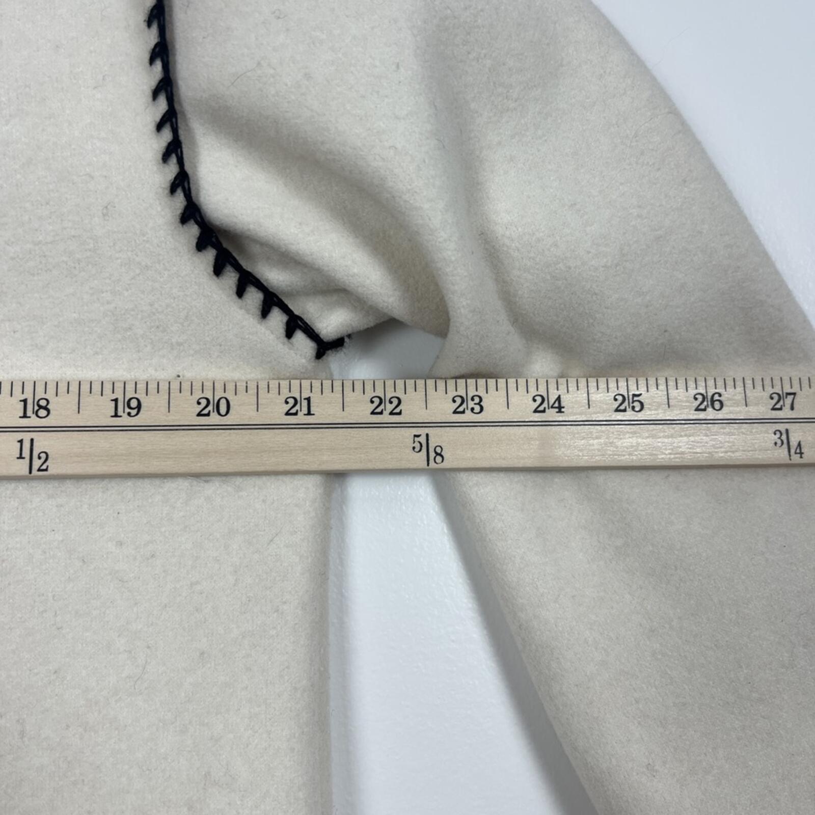Bagatelle Cream Wool Blend Jacket Contrast Stitch Button Front Coat L