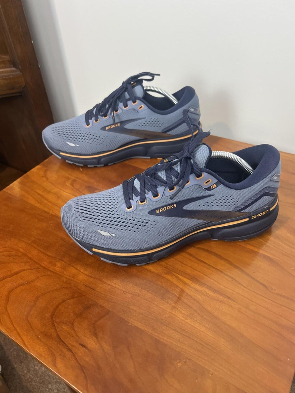 Brooks Ghost 15 Running Shoes Mens 7 Gray Blue Orange NWOT Try On Only